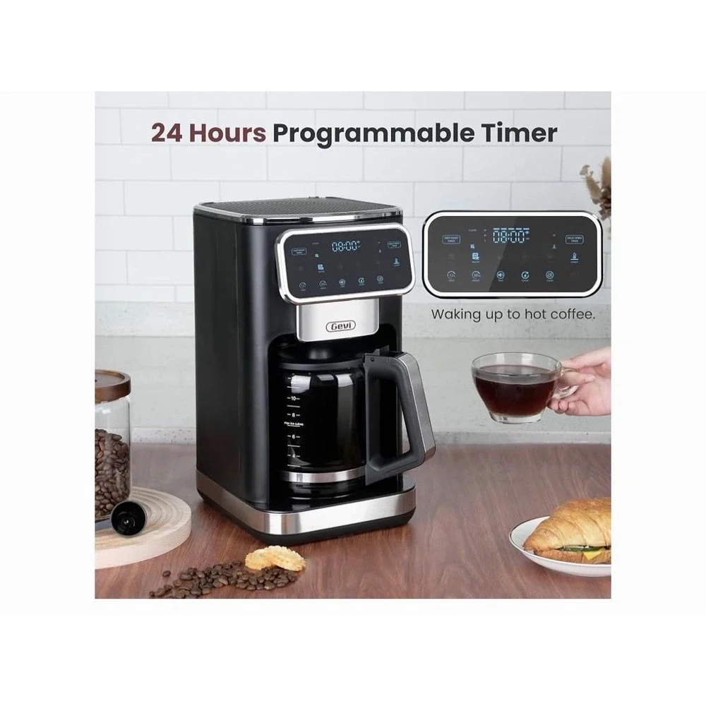 Gevi 12 Cup Programmable Drip Coffee Maker  with Touch Screen, Model DCMAO-READ